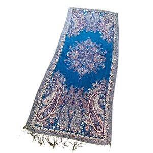 Waverly Celebrations Big Woven Paisley Knit Scarf Shawl Wrap Fringes